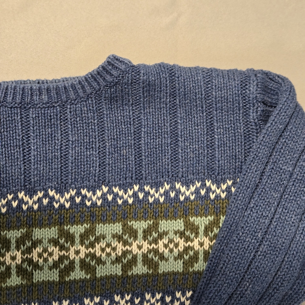 Kitestrings Cozy Blue Patterned Kids Boys  Sweater Size 7 Handsome Casual Style